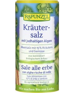 Kräutersalz jodiert mit 15% Kräutern und Gemüse, 125g