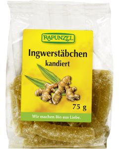 Ingwerstäbchen kandiert, 75g