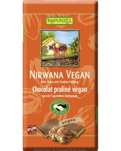 Nirwana Vegan Schokolade mit Praliné-Füllung HIH, 100g