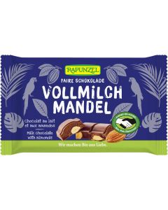 Vollmilch Schokolade mit ganzen Mandeln HIH, 100g