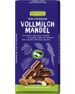 8er-Pack: Vollmilch Schokolade mit ganzen Mandeln, HIH, 200g