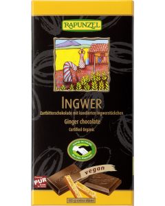 12er-Pack: Zartbitter Schokolade 55% Kakao mit Ingwer HIH, 80g