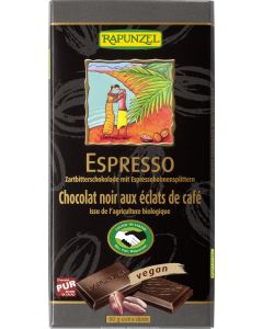 Zartbitter Schokolade 51% Kakao mit Espressobohnensplittern HIH, 80g