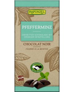 Zartbitter Schokolade mit Pfefferminzfüllung HIH, 100g