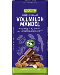 Vollmilch Schokolade mit ganzen Mandeln, HIH, 200g