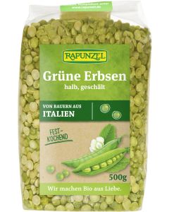 6er-Pack: Erbsen grün, halb, geschält, 500g